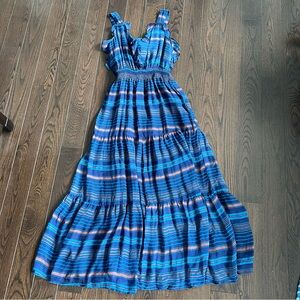 Aryn K silk maxi dress